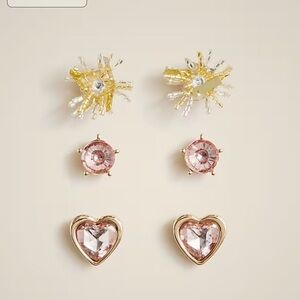 J crew Girls' chunky gem earrings three-pack
